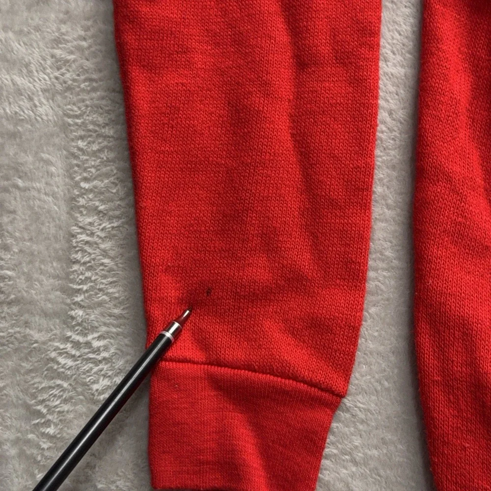 Vintage Champion Texas Tech Red Knit Collegiate Sweater Long Sleeve M USA 70s
